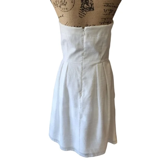 WHBM White Strapless A-line Dress - 8 - Picture 3 of 10